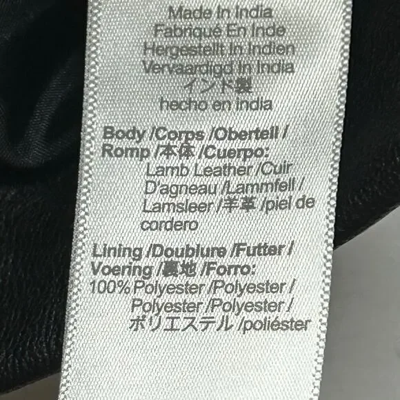 Madewell lamb leather shrunk zip front brass hardware jacket size 6** - Picture 12 of 15